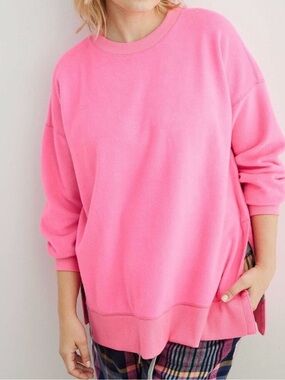 Aerie Bright Pink Oversized Pullover Sweatshirt
